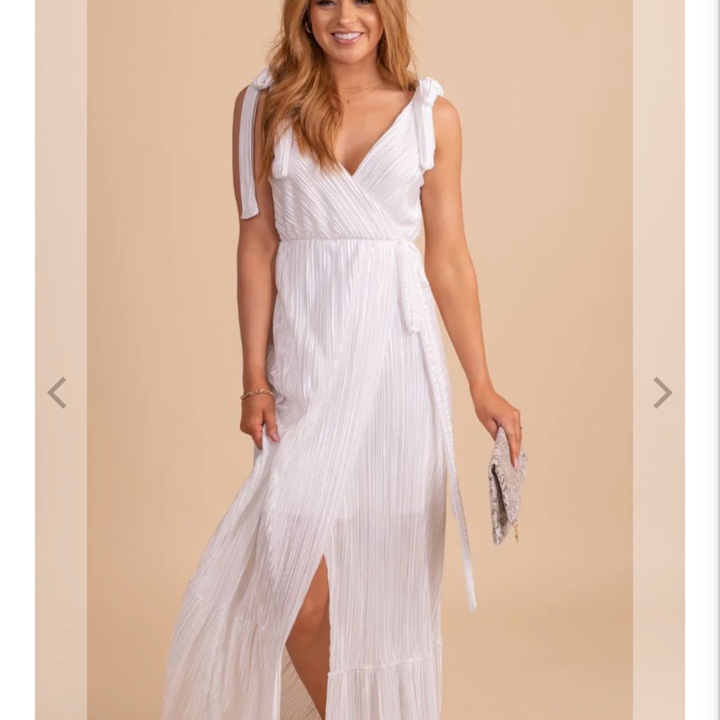 Bella Ella How Far I've Come Ribbed Maxi Dress - White Medium